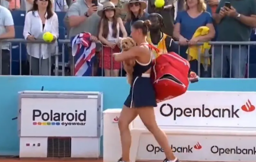 PUBLIKA JE BILA U ŠOKU Teniserka pobedila u Madridu, a onda je na teren došao nezvani gost (VIDEO)