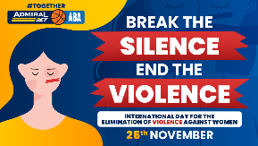 ADMIRALBET I ADMIRALBET ABA LIGA PROTIV NASILJA NAD ŽENAMA! Za svakog posetioca utakmica 8. kola AdmiralBet povećava donaciju sigurnim kućama